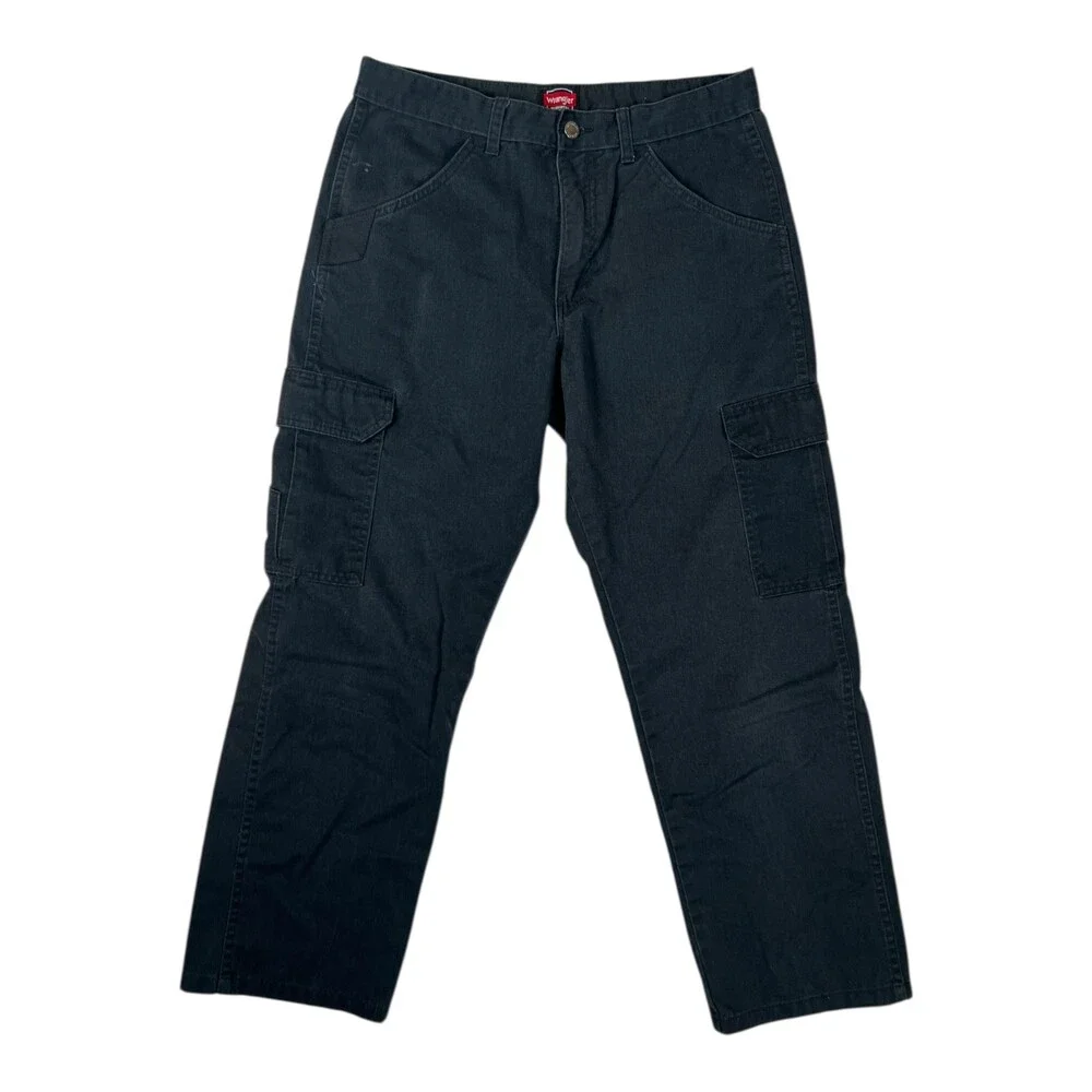 Wrangler Work Wear Cargo Pants Mens 32x30 Black Utility Casual